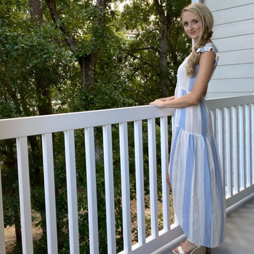 NWT  High Low Blue Stripe Maxi Dress | Size Small